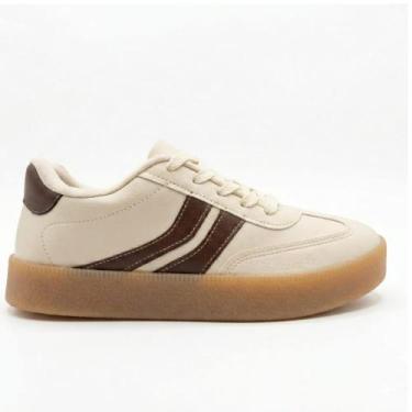 Imagem de Tenis Casual Vizzano 1441.100 solado alto Branco Chocolate TAMANHO:36C