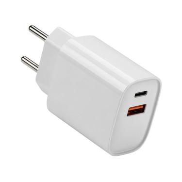 Imagem de Carregador de Parede MDM para Smartphones Carregamento Rápido 20W Branco com Cabos Usb C e Lightning 1 Unidade
