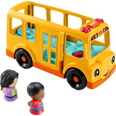 Imagem de Brinquedo Fisher-Price Little People Caminhão Escolar com Som e Luz 2 Figuras Amarelo Mattel
