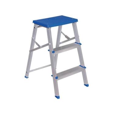 Imagem de Escada Banqueta De Alumínio Doméstica Mor - Altura 62cm Largura 35cm C