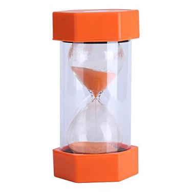 Imagem de ampulheta de vidro de areia colorida,Temporizador de areia, temporizador de 3,10,20,30,60 minutos, temporizadores de relógio de areia de (Orange)