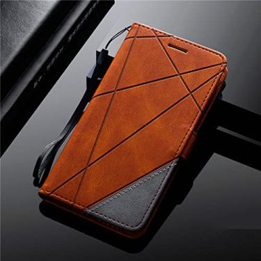 Imagem de Carteira de couro para Samsung Galaxy A52S A72 A42 A32 5G A22 4G M32 A12 A82 A13 A33 A53 A73 Flip Stand Phone Cover, marrom, para A72 4G 5G