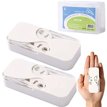 Imagem de Portable Floss Dispenser, 2/4Pcs Floss Box Dispenser, Dental Floss Portable Case Dental Floss Dispenser (White+White)