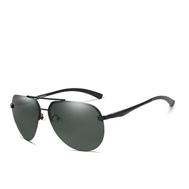 Imagem de Óculos de Sol Polarizados de Alumínio Masculino Armação de Metal Vintage Óculos de Sol de Condução Masculino, preto verde, tamanho único