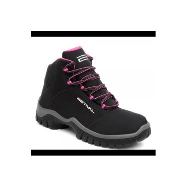 bota de segurança feminina rosa