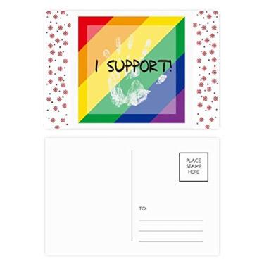 Imagem de LGBT Bandeira de arco-íris I Support Christmas Christmas Flower Celebration Cartão postal Blessing Mailing Card