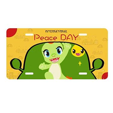 Imagem de DIYthinker Placa de carro Dinosaur Kingdom Love You Decoração de carro Dia da Paz