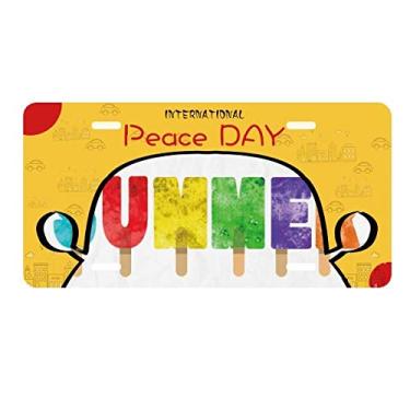 Imagem de DIYthinker Palavra em inglês de verão, picolé, placa de licença de sorvete, etiqueta para decoração de carro, dia da paz
