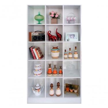 Imagem de Armário Expositor Magia Móveis Bia Branco Colméia 15 Nichos