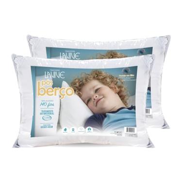 Imagem de Kit 02 Travesseiros Infantil 60cm x 40cm Antialérgico 100% Algodão
