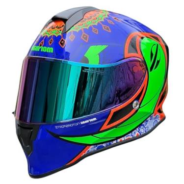 Imagem de Capacete de Moto Mormaii M1 Mamute Azul Brilho Original Masculino Feminino Esportivo Com Narigueira Fechado (61)