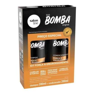 Imagem de Kit Shampoo + Condicionador Sos Bomba Força E Engrossamento 200ml - So