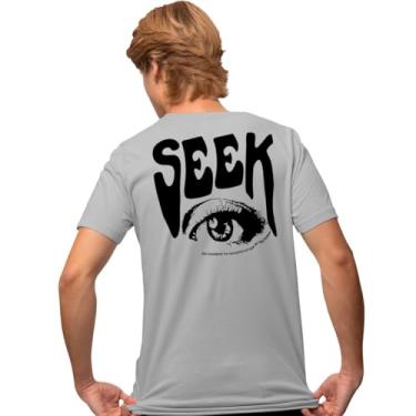 Imagem de Camisa Camiseta Genuine Grit Masculina Estampada Algodão 30.1 Seek - M - Cinza