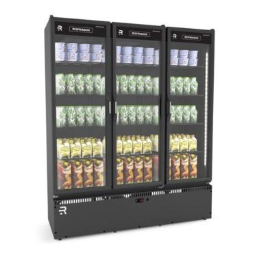 Imagem de Auto Servico Frios E Laticinios Vanguard Asvr3p Todo Preto 3 Portas 220V Refrimate