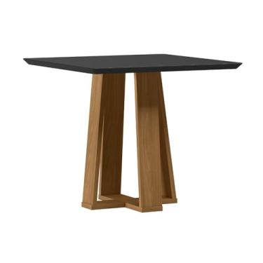 Imagem de Mesa para Sala de Jantar Tampo Com Vidro 90x90 cm Ype/preto Valencia New Ceval