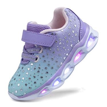 Imagem de SINOSKY Tênis infantil infantil com iluminação LED, Aqua, 11 Little Kid