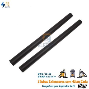 Imagem de 2 Tubos Extensor Prolongador Reforçado Aspirador de Pó GTW 10 12 20 30