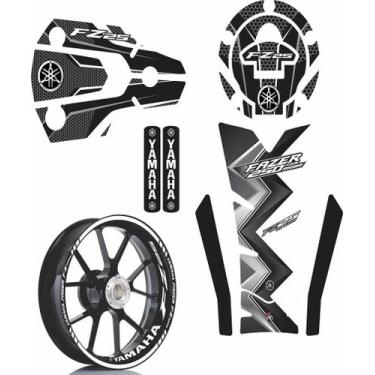 Imagem de Kit Adesivo Protetor  E Friso Yamaha Fazer Fz25 M2 - Resitank