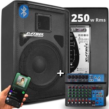 Imagem de Kit Caixa de som AT-250w + Mesa de Som 8 Canais Mxt - Datrel, Preto
