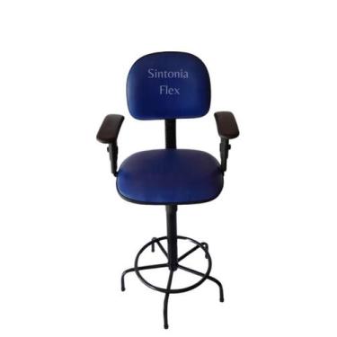 Imagem de Cadeira Secretaria Caixa Alta Braço Regulagem Altura A Gás - Sintonia 