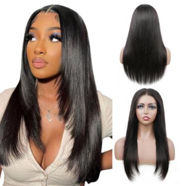 Imagem de Peruca Front Lace 100% Cabelo Humano Natural Lisa Preta - Mhair