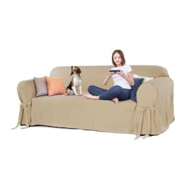 Imagem de Capa De Sofá De 3 Lugares Com Laços Ajustáveis Em Gorgurão - Nirvana, 