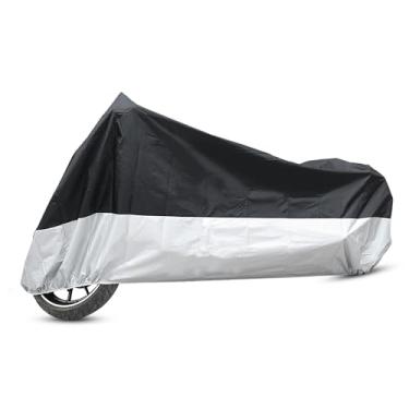 Imagem de INFINAUTO Capa protetora de chuva L 190T para motocicleta preta + prata 218 cm para design elegante Yamaha