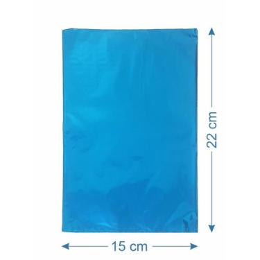 Imagem de 50 Saco de Presente Metalizado 15x22cm - AAZ, Azul