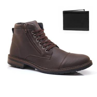 Imagem de Bota Masculina Bredeni Com Ziper State Com Carteira, 41, Marrom, Mascu
