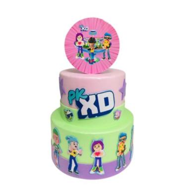 Imagem de Bolo Fake PK XD Rosa - Catavento Festa dos Sonhos