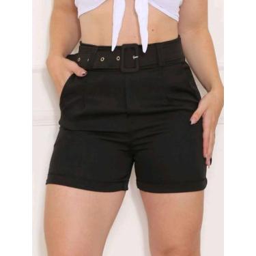 Imagem de shorts feminino alfaiataria social com cinto moda tendencia - M&K Shop