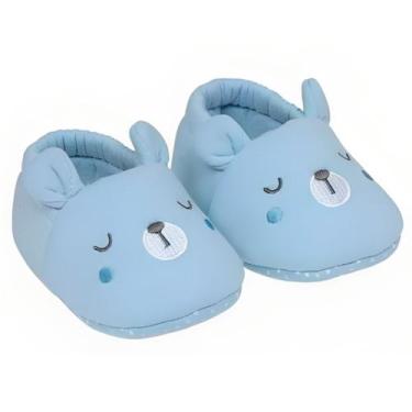 Imagem de Pantufa Infantil Urso Azul Bebês Antiderrapante 18 A 24 Meses 17019 - 