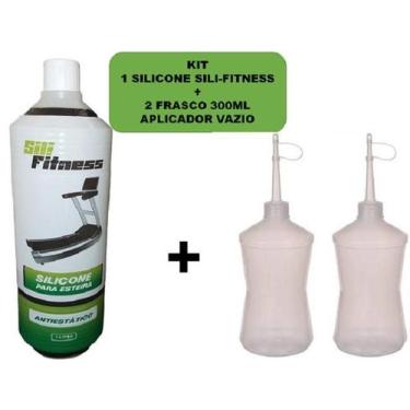 Imagem de Silicone Lubrificante Esteiras Sili-Fitness 1 L + 2 Frascos