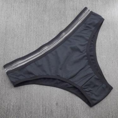 Imagem de Calcinha básica lisa dia a dia com transparência no cós - Minha Calcin