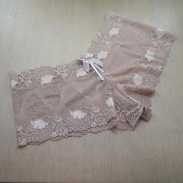Imagem de Caleçon shortinho cueca feminina em renda transpartente sensual - Calc