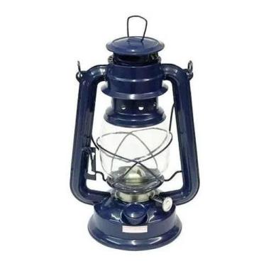 Imagem de Lampião Luminária Retro Vintage Decoração Funcionalidade Azul - Wester