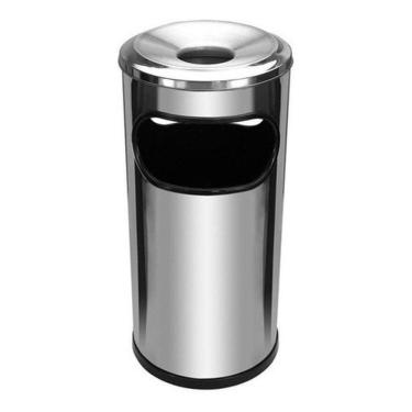 Imagem de Cinzeiro Lixeira Em Aço Inox Com Aro Em Aluminio Jsn