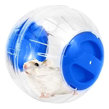 Imagem de Nova linda bola de corrida para hamsters de 12 cm bola de cristal para hamsters pequena roda silenciosa para exercícios pequenos animais pequenos bola bola de rato bola (azul)
