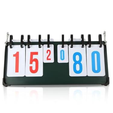 Imagem de Flip Scoreboard Tabletop Score Fliper, marcador de pontuação portátil, placar de futebol para esportes internos e externos, marcador de pontuação vira até 99 para beisebol, vôlei, basquete, tênis (6