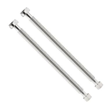 Imagem de Watflow Conector de aquecedor de água corrugado de aço inoxidável de 45,7 cm flexível para encaixe de tubos de água de ferro fêmea, 3/10.2 cm FIP x 2.5 cm FIP, 45.7 cm de comprimento (2 pacotes)