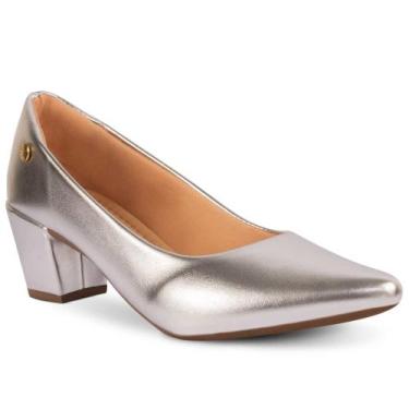 Imagem de Sapato Scarpin Feminino Metalizado Fashion - RHN SHOES, Prata metaliza