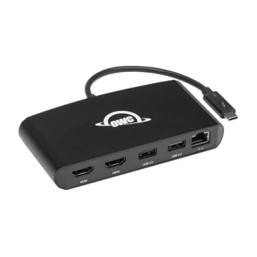 Imagem de OWC Mini Dock Thunderbolt 3, multi-adaptador de 5 portas alimentado por barramento com HDMI 4K duplo, USB duplo e Gigabit Ethernet, cabo Thunderbolt 3 integrado de 7,2 polegadas, (OWCTB3MDK5P)