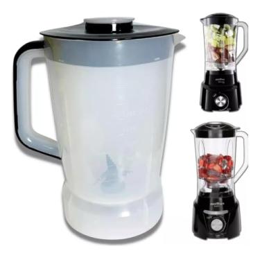 Imagem de Copo para liquidificador serve para Britânia BLQ 970 turbo 900 W Britâna Diamante 800 translúcido (TAMPA PRETA)