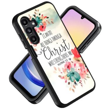 Imagem de ZXHSBROK Capa para celular Samsung Galaxy A16 5G, capa protetora contra quedas à prova de choque de grau militar 3 camadas para Samsung Galaxy A16 5G, versículo bíblico com citação cristã Filipenses