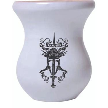 Imagem de Cuia De Madeira Branca Personalizada Senhor dos Anéis - Mix Atacadista