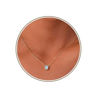 Imagem de JSJOY Colar de pedra do mês de nascimento para mulheres, colar de esmeralda, colar de diamante, colar de ouro, presentes de aniversário para mulheres, joias, dia das mães, aniversário, presente para