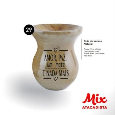 Imagem de Cuia De Madeira Gravada A Laser - Imbuia - Mix Atacadista, MOD 29