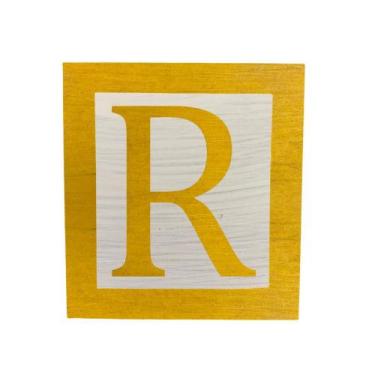 Imagem de Cubo Branco Letra Amarela com Aplique Festa Chá de Bebê Decoração 8x8x