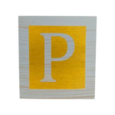 Imagem de Cubo Amarelo Letra Azul Bebê com Aplique Festa Chá de Bebê Decoração 8