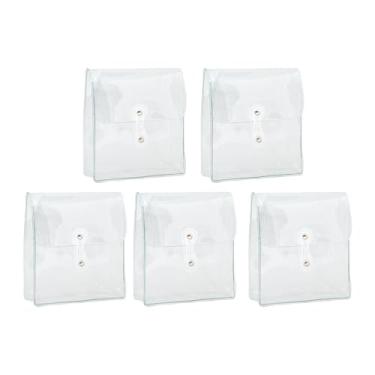 Imagem de Amagogo 5 peças Organizador cosmético Bolsa de maquiagem PVC Saco de maquiagem portátil adesivo de fita adesiva do rolo Washi Fitas para viagens de escritório